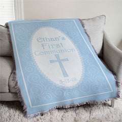 Personalized First Communion Tapestry Throw - more colors
