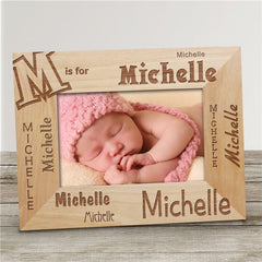 Engraved Name Wood Frame