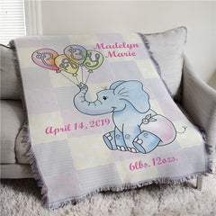Baby Elephant Tapestry Throw