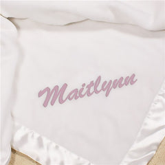Embroidered Name or Initial Fleece Baby Blanket (boy or girl)