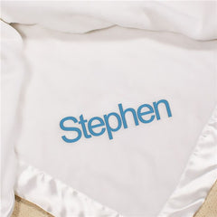 Embroidered Name or Initial Fleece Baby Blanket (boy or girl)