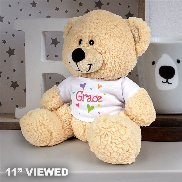 Personalized Hearts Teddy Bear