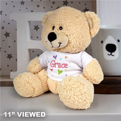Personalized Hearts Teddy Bear