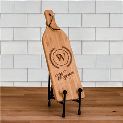 Engraved Name & Initial Bottle Shape Cutting Board