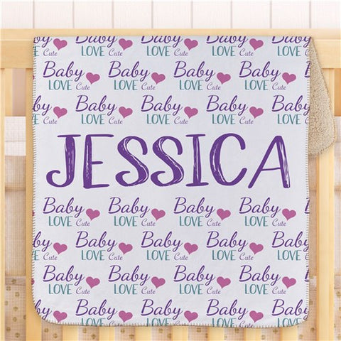 Personalized Baby Love Girl Blanket
