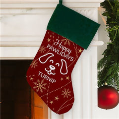 Custom Happy Pawlidays Dog Stocking