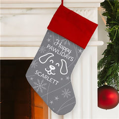 Custom Happy Pawlidays Dog Stocking
