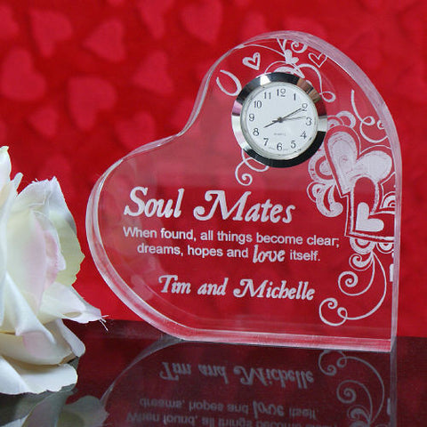 Soul Mates Engraved Keepsake Clock