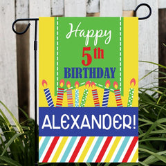 Personalized Birthday Age Garden Flag
