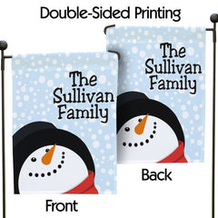 Snowman Personalized Garden Flag