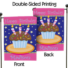 Personalized Pink Birthday Sign Flag