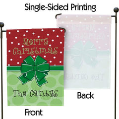 Christmas Bow Personalized Garden Flag