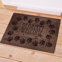 Bear Paw Prints Welcome Mat