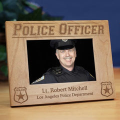 Police Officer Wood Picture Frame