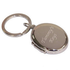 Personalized Silver Locket and Key Chain