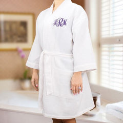Embroidered Monogram Kimono Robe - 4 colors