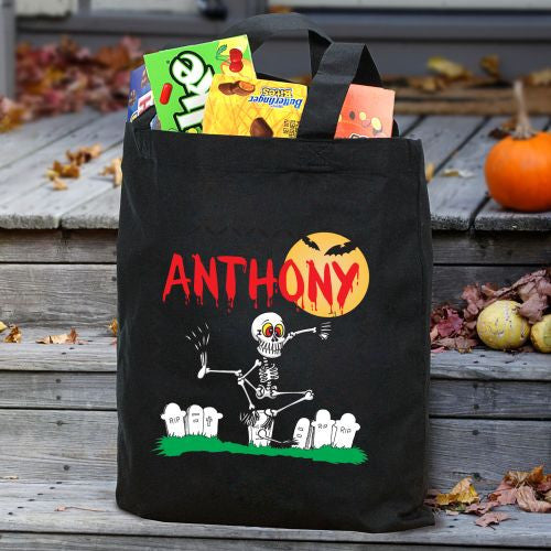Dancin' Skeleton Personalized Treat Bag