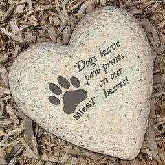 Paw Prints on Our Hearts Dog Memorial Garden Stone