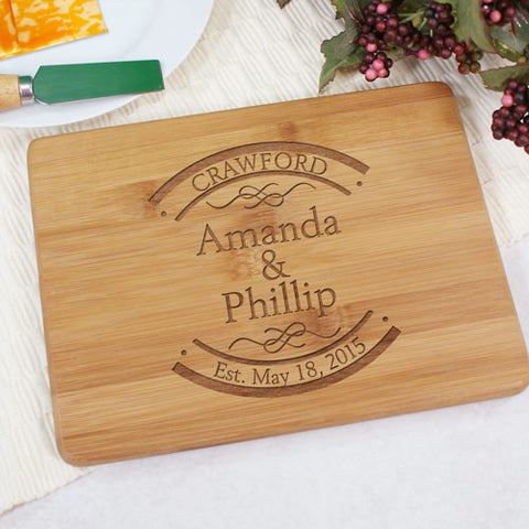 Couple's Engraved Bamboo Cheese Board