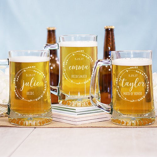 Custom Heart Wreath Beer Mug