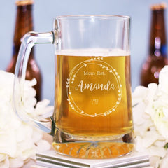 Custom Heart Wreath Beer Mug