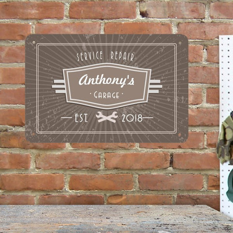 Personalized Service Repair Metal Wall Sign