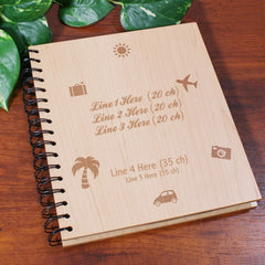 Engraved Vacation Wood Photo Album