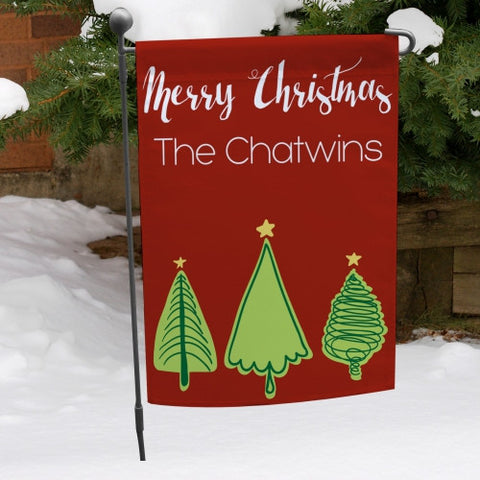Christmas Trees Personalized Garden Flag