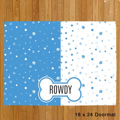 Personalized Polka Dots & Paws Pet Mat