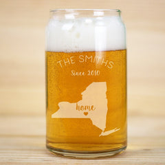 Home State Beer Can Glass