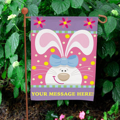 Personalized Easter Bunny Garden Flag