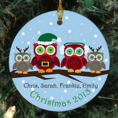 Owl Family Custom Ornament