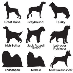 Dog Silhouette Engraved Pet Memorial Urn- many breeds