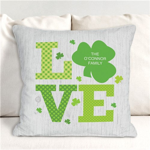 Shamrock Love Personalized Throw Pillow