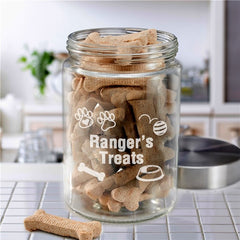 Engraved Pet Treat Glass Jar