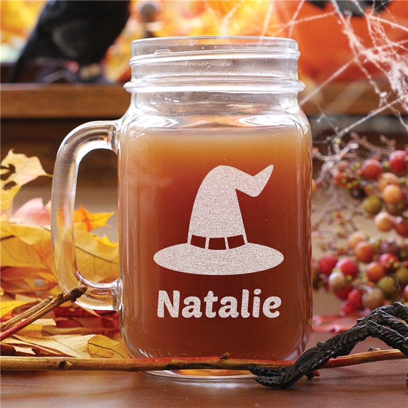 Halloween Engraved Mason Jar