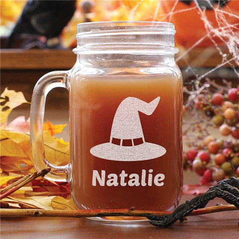 Halloween Engraved Mason Jar
