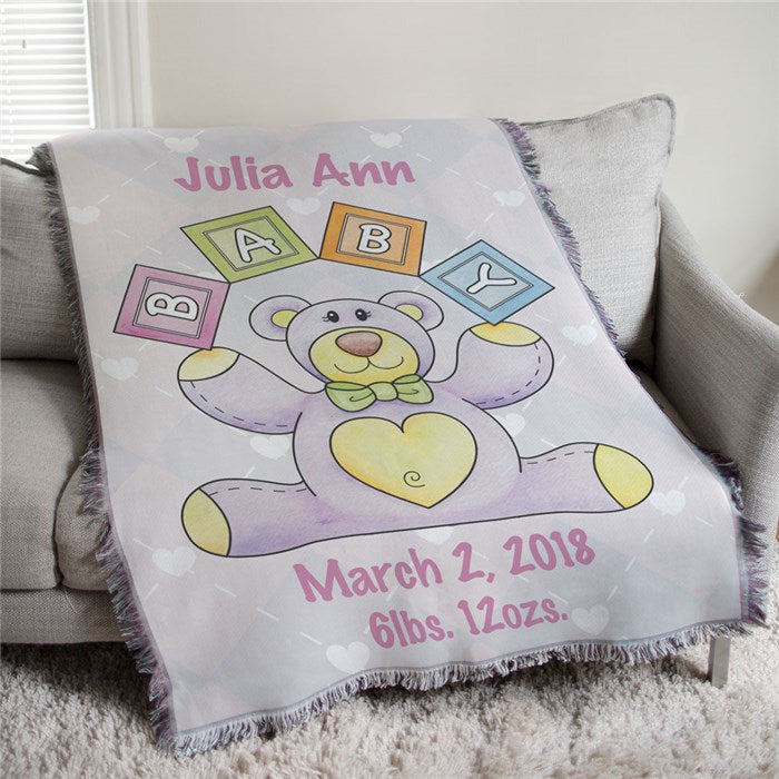 Teddy Bear Tapestry Throw