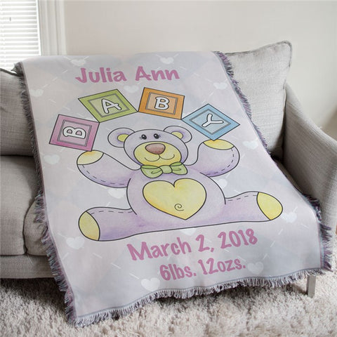 Teddy Bear Tapestry Throw