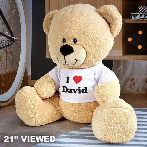 Personalized I Love You Teddy Bear- 3 sizes