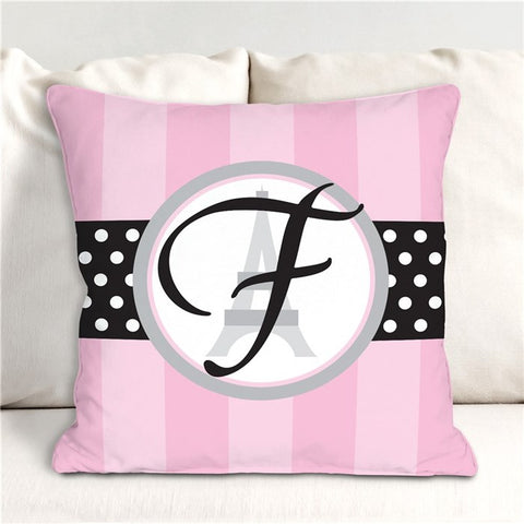Eiffel Tower Monogram Throw Pillow