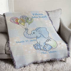 Baby Elephant Tapestry Throw