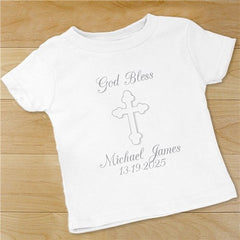 God Bless... Personalized Christening Infant Creeper or Shirt