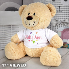 Personalized Hearts Teddy Bear
