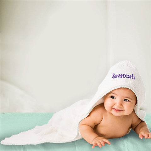 Embroidered Name Hooded Baby Towel