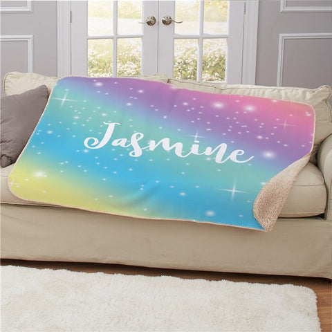 Personalized Rainbow Blanket
