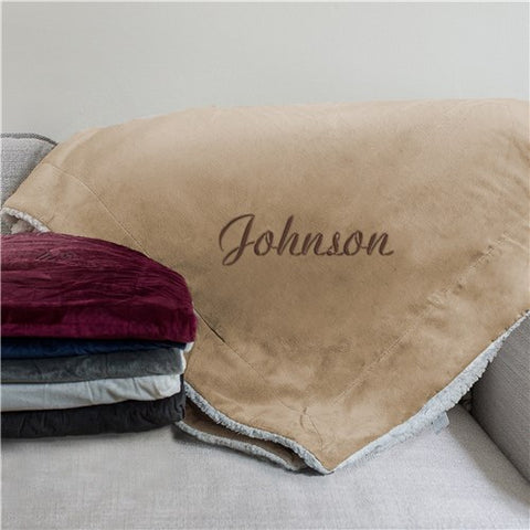 Embroidered Name Sherpa Blanket