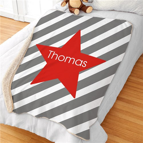 Personalized Stripes & Star Blanket