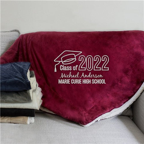 Personalized Graduation Sherpa Blanket