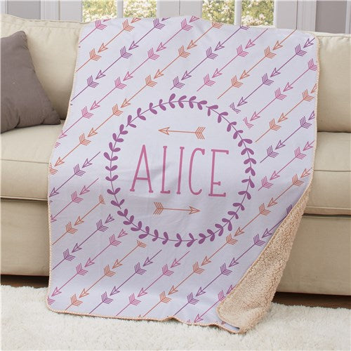 Blanket with arrows and name